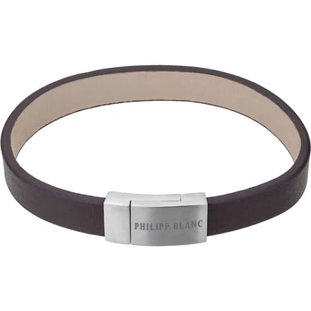 Echt leer en roestvrij stalen armband Philipp Blanc Anton