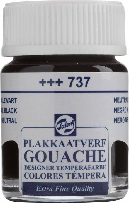 Plakkaatverf Extra Fijn neutraalzwart, potje 16ml