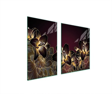 TMK ArtDeko - Glazen Snijplank en Beschermplaat - 100x52 cm - Orchidee - Hittebestendig