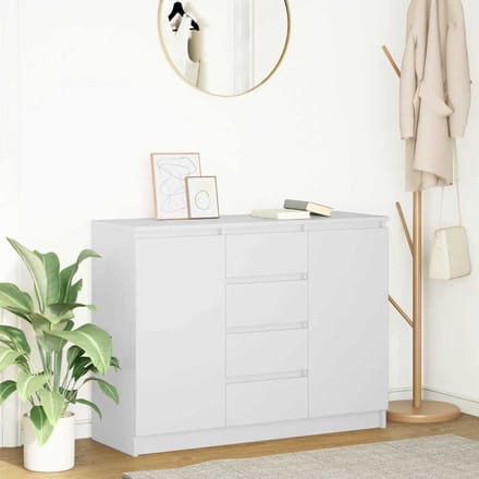 vidaXL - Dressoir - met - lades - 100,5x35x76 - cm - spaanplaat - wit