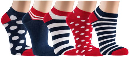 6 Paar - Gestreepte Sneakersokken - Biologisch Katoen - Socks4fun - Blauw Wit