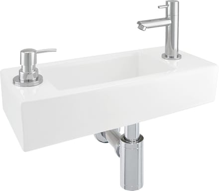 Differnz Fonteinset Sapon - met unieke ingebouwde zeepdispenser - Wit