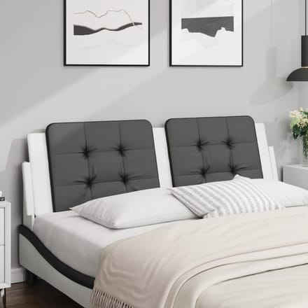 vidaXL - Hoofdbordkussen - "Zadar" - 160 - cm - kunstleer - zwart - en - wit