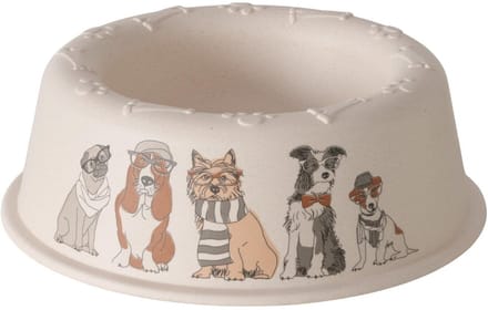 Boltze Home hondenvoerbak bamboe melamine Ø20,8xH7cm multicolor.