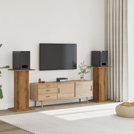 vidaXL - Speakerstandaards - 2 - st - 30x30x80 - cm - hout - artisanaal - eikenkleurig