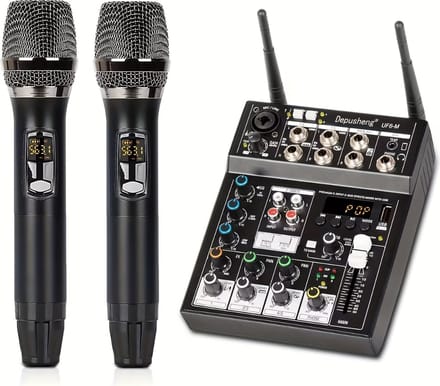 Bovista Mengpaneel - 6-kanaals - DJ - Mixer - Met Draadloze Microfoon