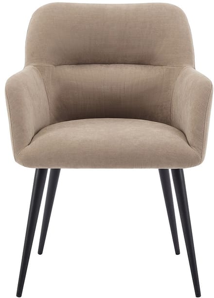 Vente-unique Set van 2 stoelen HEKA - Met armleuningen - Stof en metaal - Beige