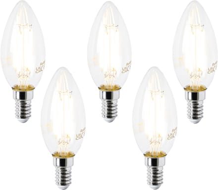 LUEDD Set van 5 E14 LED lamp B35 helder 2,2W 470 lm 2700K