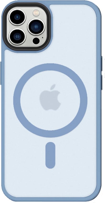 iDenn hoesje voor iPhone 14 Pro Mat Transparant Licht Blauw geschikt voor MagSafe