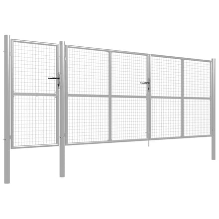 vidaXL Tuinpoort staal 500x150 cm zilver