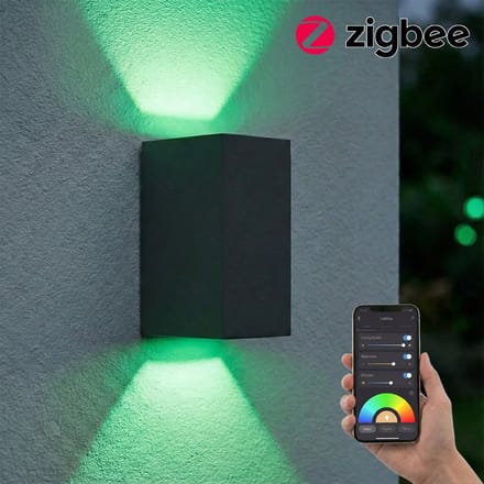 SMART LED Wandlamp | Zigbee | San Francisco | Incl. 2x lichtbronnen | HUE Compatible| Zwart