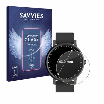 Savvies - Glas Screenprotector voor Horloges (Rond, ø: 43 mm) - Gehard Beschermglas 9H