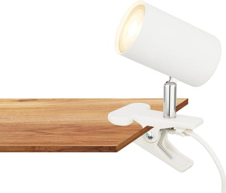 BRILONER Klem - Klemlamp bureaulamp - verstelbaar - met kabelschakelaar - GU10 fitting - 16,5 x 6,5 x 12 cm - wit