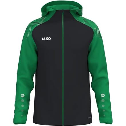 Jako Sonic Jas Met Kap Kinderen - Zwart / Groen | Maat: 152