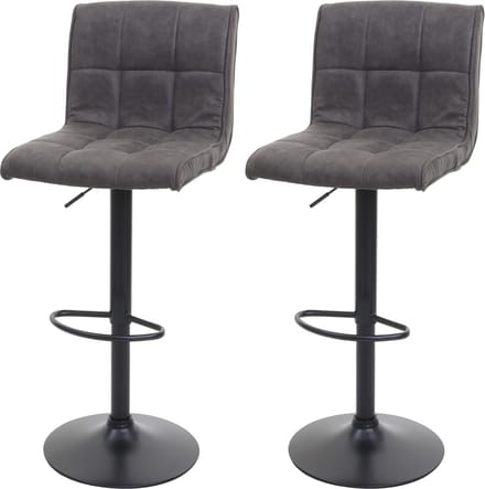 Set van 2 barkrukken MCW-B13, barkruk tegenkruk, imitatiesuède MVG-gecertificeerd ~ vintage donkergrijs
