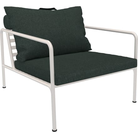 HOUE AVON Loungestoel Muted White - Sunbrella Heritage alpine green