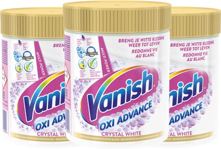 Vanish Oxi Advance Kristalwit - Witte Was - 470 Gram - 3 Stuks - Voordeelverpakking