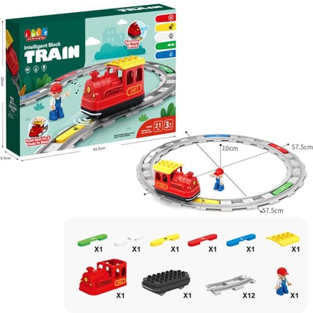 Grote Constructieblokken Werkt ideaal als Kindercadeau met Treinset DIY Spoorbaan Monteren Interactief Leren-