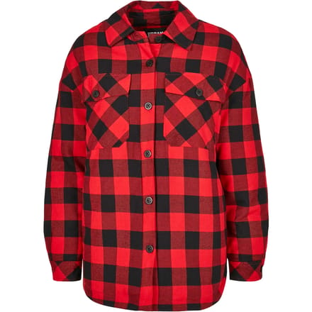 Urban Classics - Padded Check Flannel Overhemd - S - Zwart/Rood