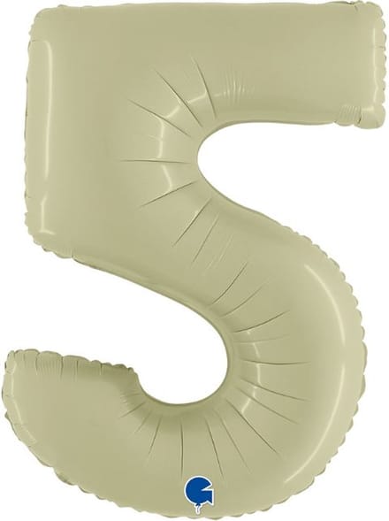 Ballon en Feuille Chiffre 5, Olive Satiné, 66 Cm Grabo