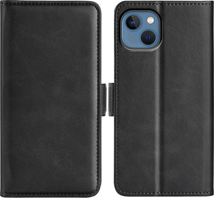MobyDefend Hoesje - Geschikt voor iPhone 14 Plus - Luxe Wallet Book Case (Sluiting Zijkant) - Zwart