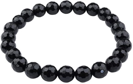 Armband Agaat Zwart gefacetteerd 8 mm