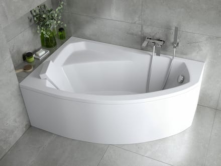 Badland RIMA hoekbad 150 x 95 cm links wit met styropor ombouw