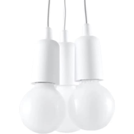 Sollux Lighting Hanglamp Diego - E27 - wit - PVC - 90x15x15cm