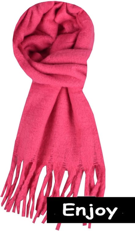 Sjaal -fuchsia -dikke -effen sjaal- langwerpig