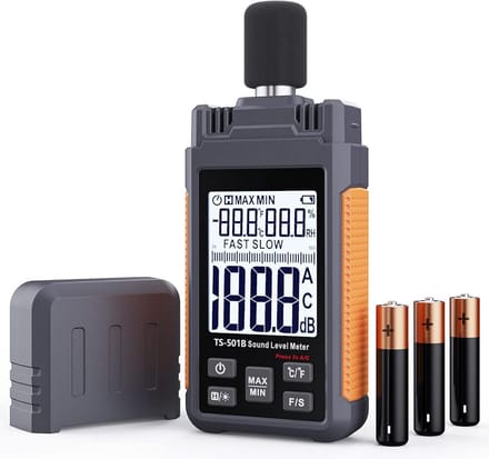 MKSS® Professionele Decibelmeter - DB Meter - Geluidsmeter - Grijs met Oranje