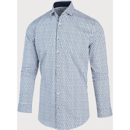 Blue Industry Wit blauw print overhemd |
