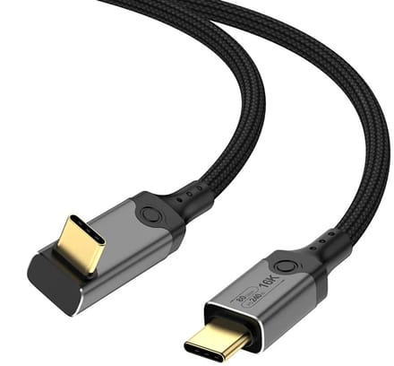 DrPhone NRG – Thunderbolt 5 Kabel – 80Gbps Data – 240W Power Delivery – 16K Display – USB-C naar USB-C Nylon Gevlochten – 1.5m – Zwart