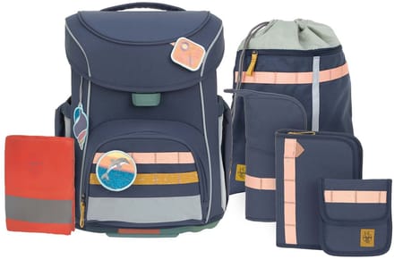 Lässig School Set Slim Unique - Schoolrugzak Set 7tlg. (Navy)