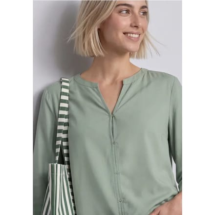 Blouse met 3/4-mouwen en split in de hals