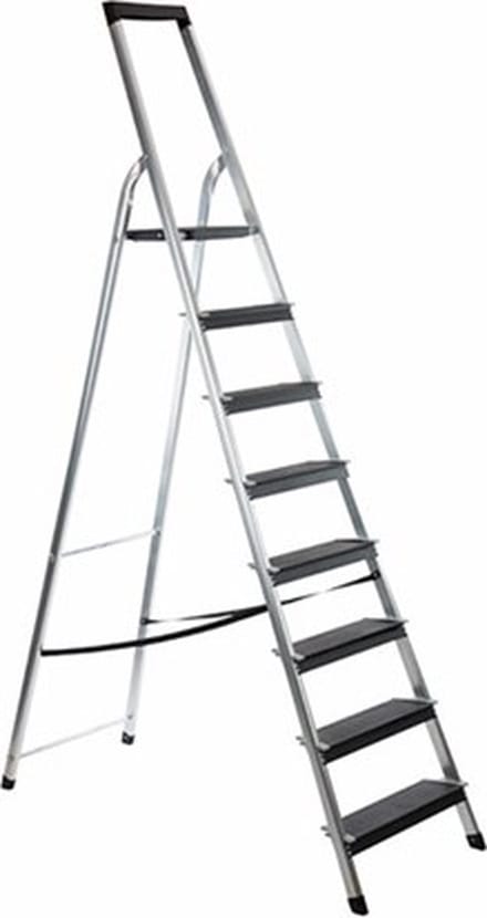 TRAPLADDER ALUMINIUM 8 TREDEN BREDE TREDEN