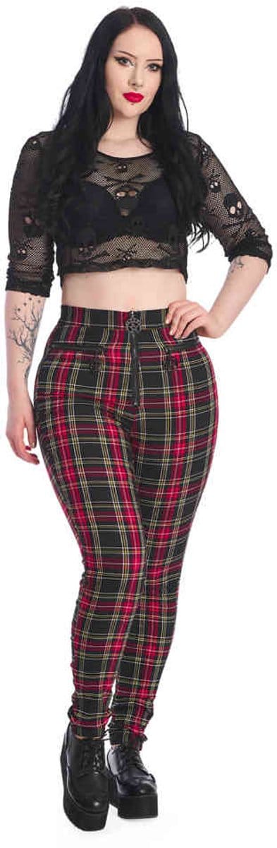 Banned - Rumor Has It Skinny fit broek - L - Rood