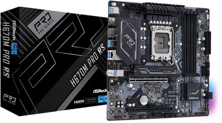 ASRock H670M Pro RS - Moederbord - micro ATX - LGA1700 Socket - H670 Moederbord - Intel H670 - Intel LGA1700 - DDR4 RAM - Micro-ATX