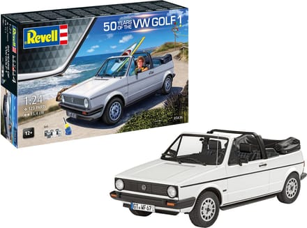 Revell Modelbouwpakket Auto - 05636 Volkswagen VW Golf 1 Cabriolet - 50 Jaar! - Auto - Geschenkset Plastic - 1:24 - Modelbouw