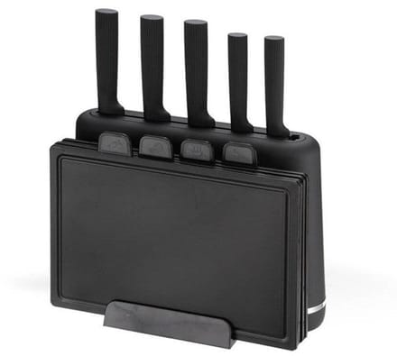 Maestro MR-1412-BLACK Knife set with block + Cutting board set Black