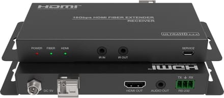 18Gbps 4K UHD HDMI extender over fiber met audio extractor