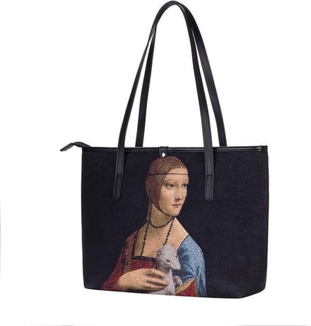 Signare - College tas - Gobelin - Kunst - Schoudertas - De dame met de hermelijn - Leonardo da Vinci