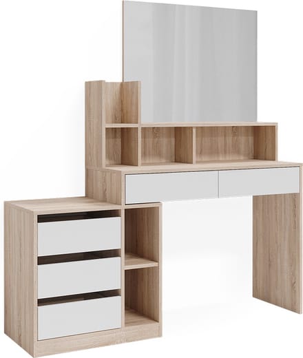 Vicco Anja Kaptafel – 139.8 cm Wit/Sonoma