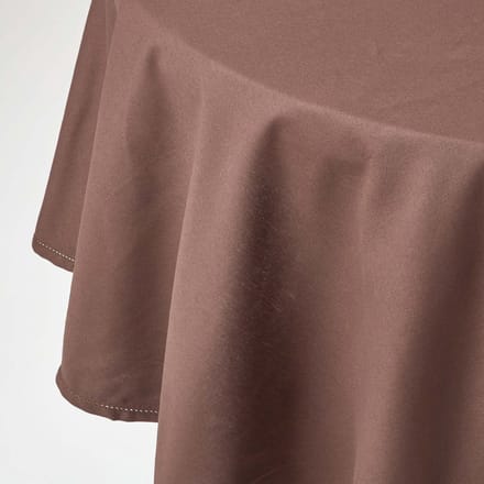 Homescapes Rond Tafelkleed Bruin - 178 cm, 100% Katoen