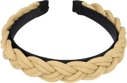 Haarsoires Haarband Diadeem 3cm – Gevlochten - Rubberlook – Beige