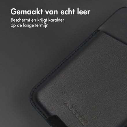 Accezz Leren Kaarthouder - Geschikt voor MagSafe en Qi2 - Onyx Black