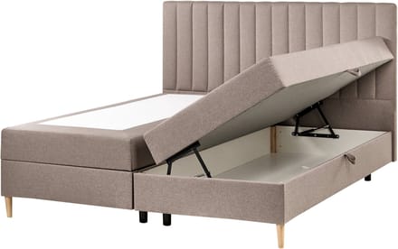 OFFICER - Boxspringbed - Taupe - 180 x 200 cm - Polyester