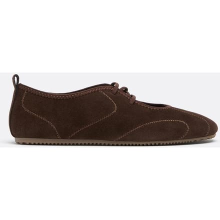 Stradivarius Leren sneakerinas met elastische band  BRUIN 38