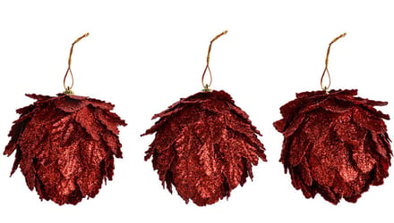 Clayre & Eef Decoratie Hanger Bloemen Ø 8x8 cm Rood Kunststof