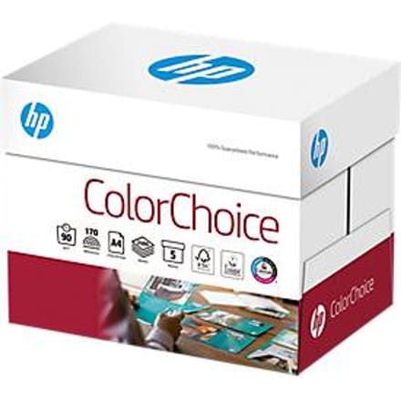 Kopieerpapier Hewlett Packard ColorChoice, A4, 90 g/m², helderwit, 1 doos = 5 x 500 vellen