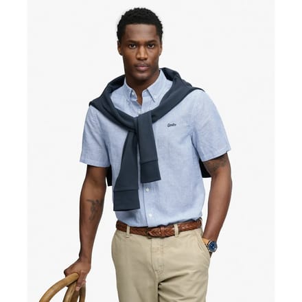 Superdry M4011006a Overhemd Met Korte Mouwen Blauw XL Man